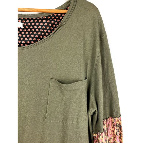 Free People Jade Peasant Sleeve Green Boho Large - Picture 7 of 12